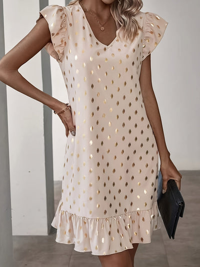 Schimmerndes Print- und Rüschenkleid Elegant für den Sommer