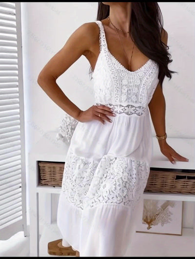 Plus Size Kleid mit Midi Sommer Spitze Elegant