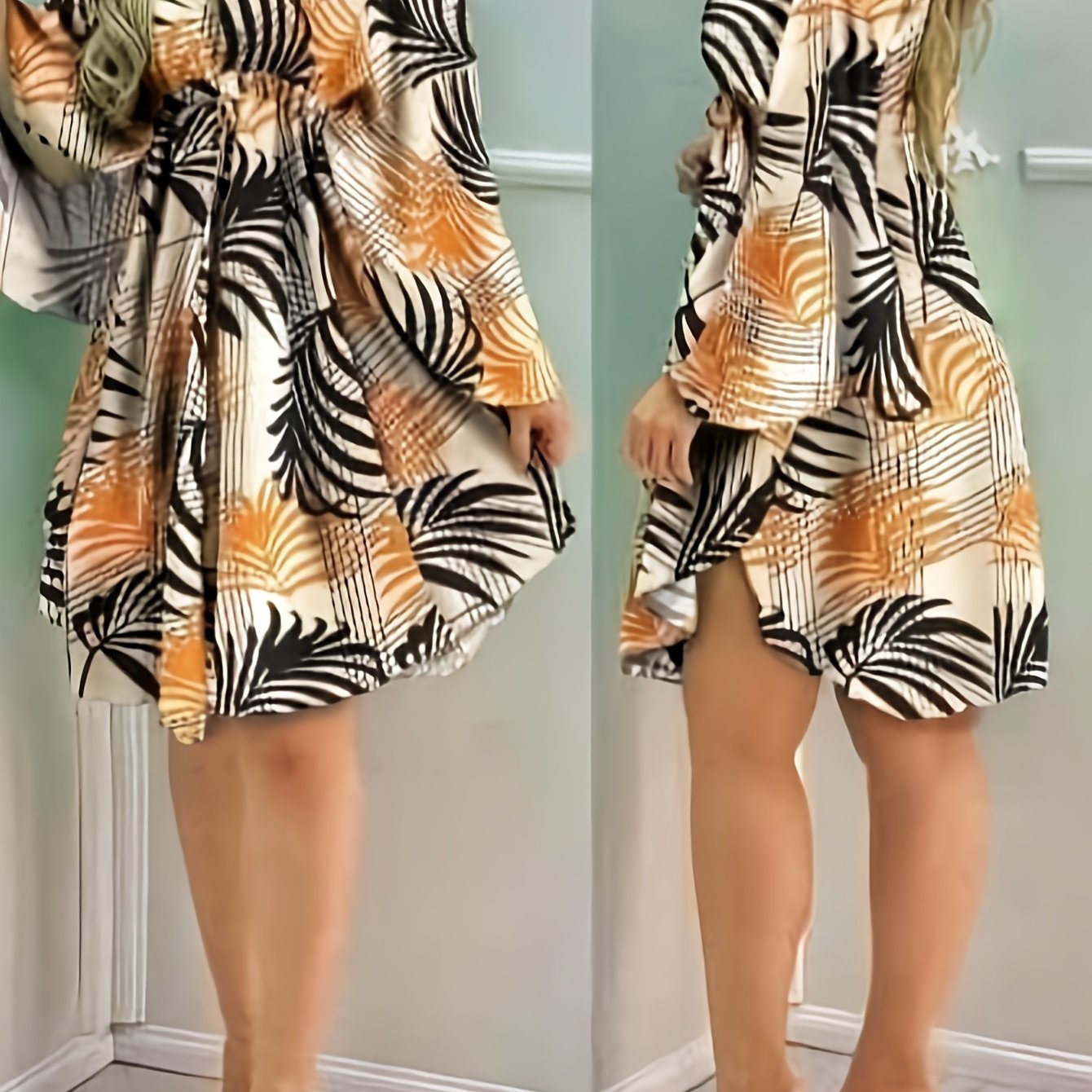 Elegantes Kleid mit frechem Ausschnitt und ausgestelltem Unterteil - Mix Colours