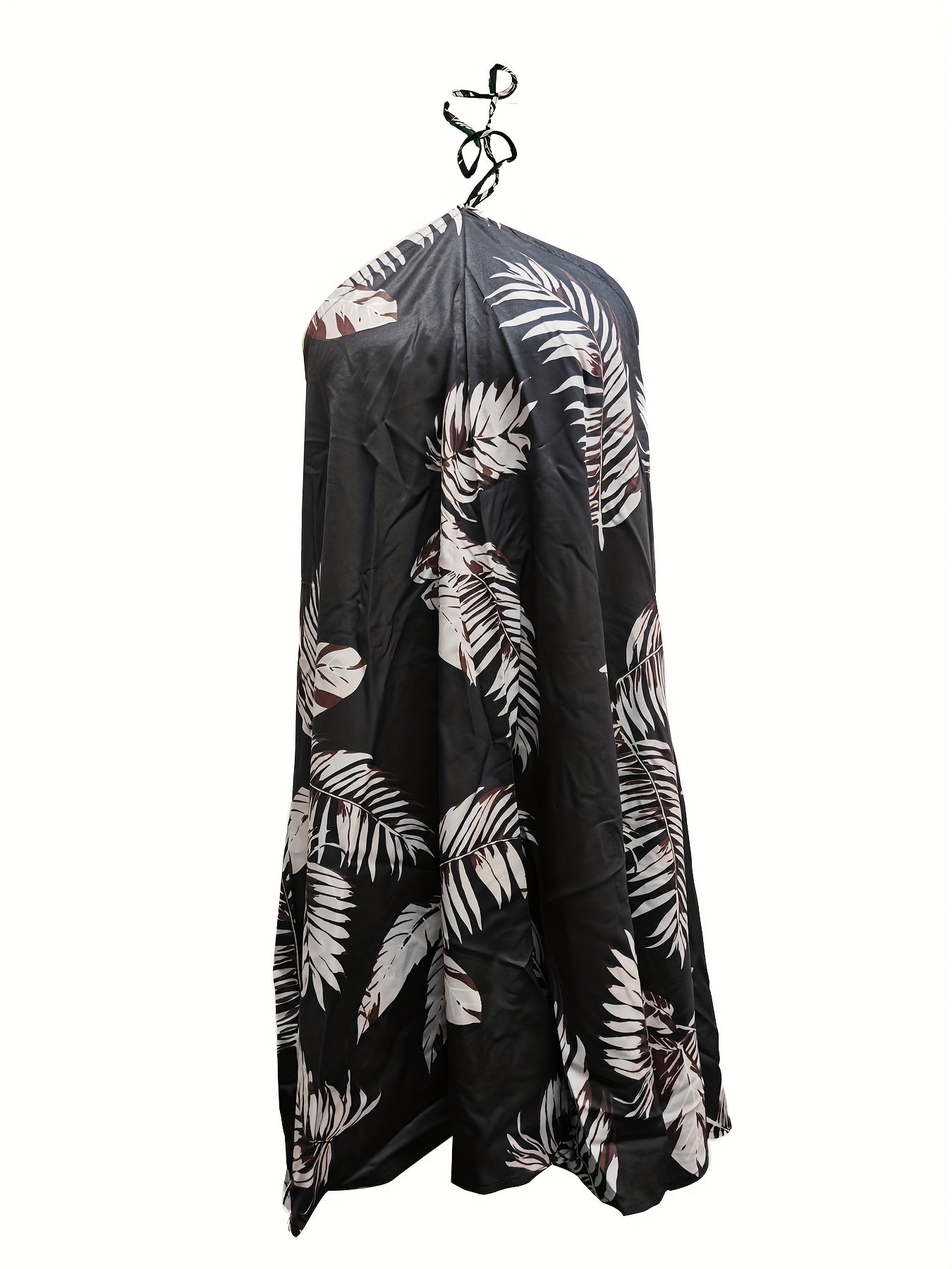 Sommer-Damenkleid mit offener Schulter und Krawatte im Nacken - Locker mit Druck