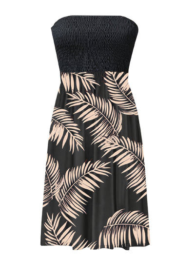 Trägerloses und ärmelloses elegantes Tuba-Kleid mit Blumenmuster