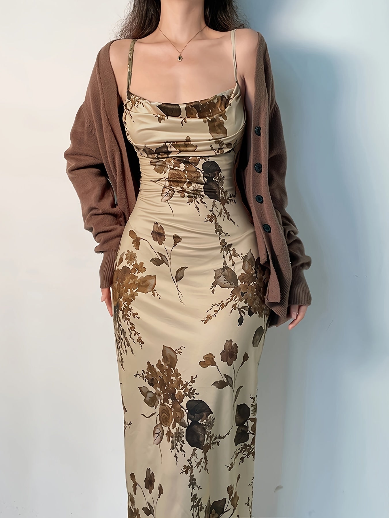 Sexy Bodycon Kleid mit dünnen Trägern – Mehrfarbig