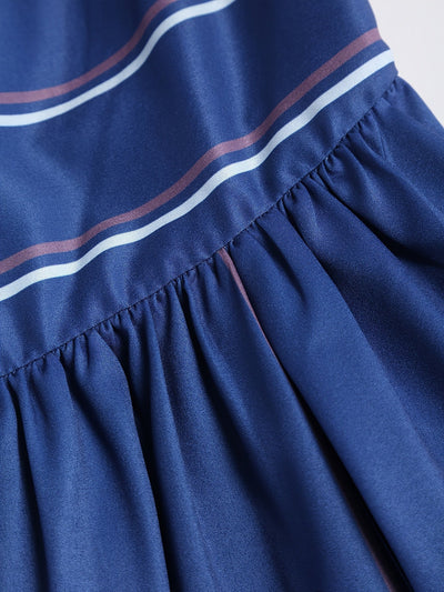Ferienkleid mit Koi-Motiv Maxikleid ohne Ärmel marineblau