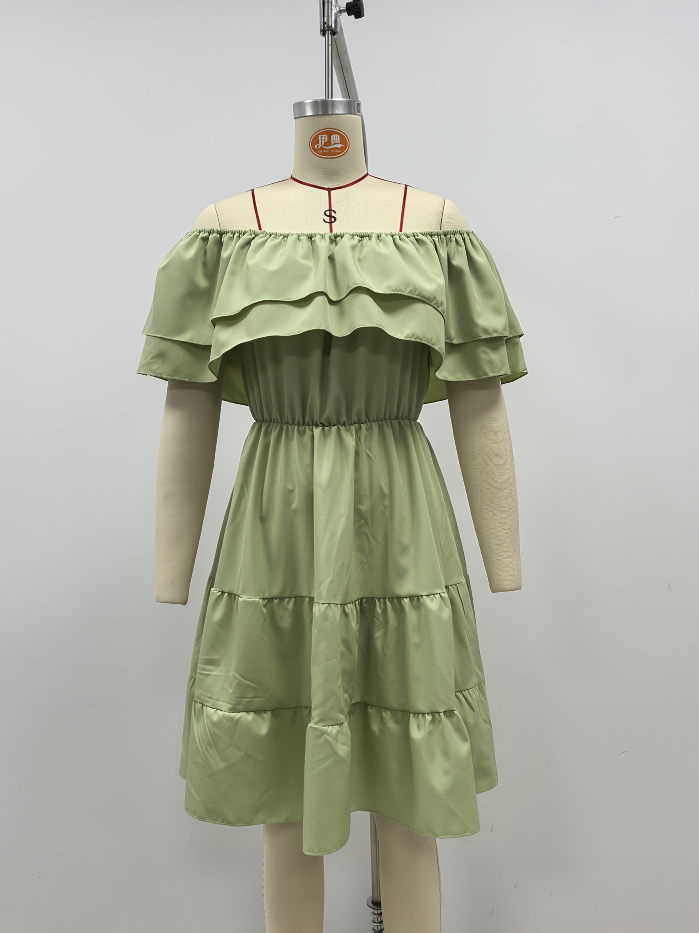 Ärmelloses spanisches Kleid mit Rüschen - Marineblau