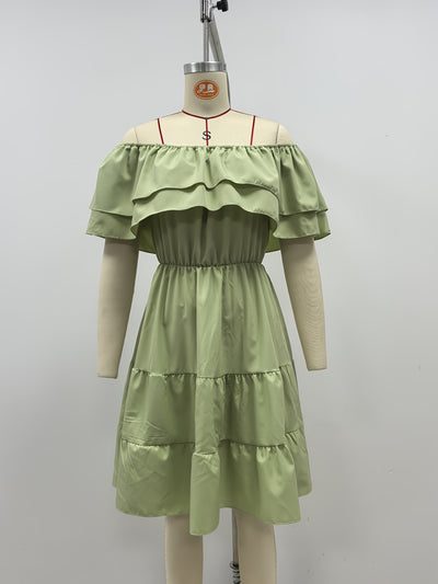 Ärmelloses spanisches Kleid mit Rüschen - Marineblau