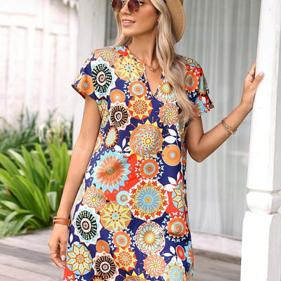 Sommerliches Blumenkleid für Frauen - Mehrfarbig