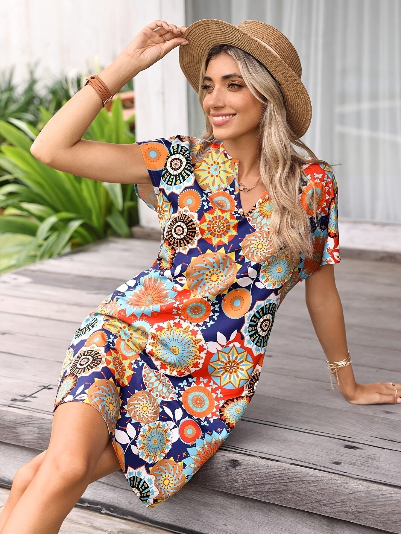 Sommerliches Blumenkleid für Frauen - Mehrfarbig