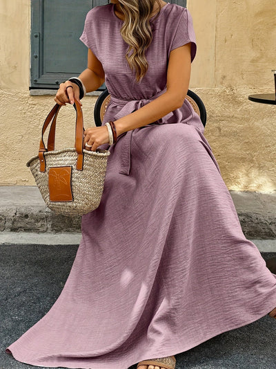 Langes Sommerkleid im A-Linien-Stil mit Plissee