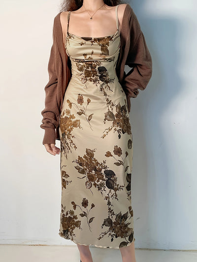 Sexy Bodycon Kleid mit dünnen Trägern – Mehrfarbig