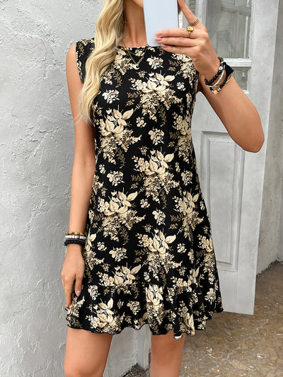 Ärmelloses Sommerkleid mit rundem Ausschnitt