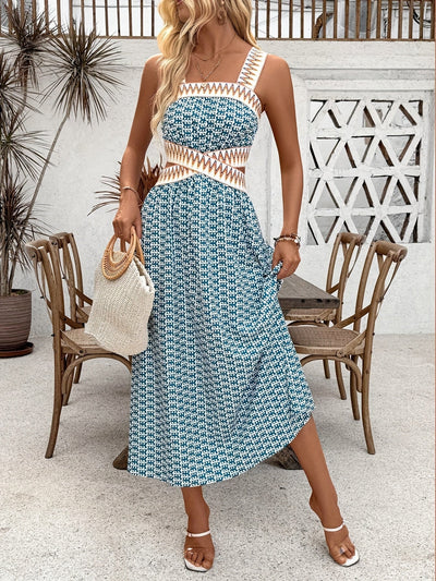 Stilvolles Ärmelloses Strandkleid mit geometrischem Muster – Einfarbig