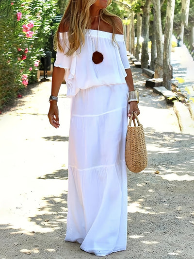 Sommerkleid mit offenen Schultern - Schlichter Chic
