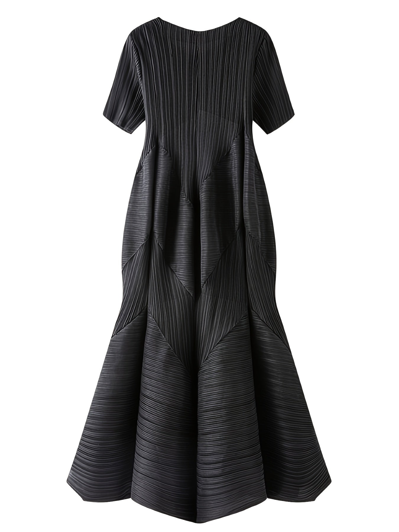 Elegantes Miyake-Kleid mit quadratischem Ausschnitt - Plisseerock im Pod-Stil