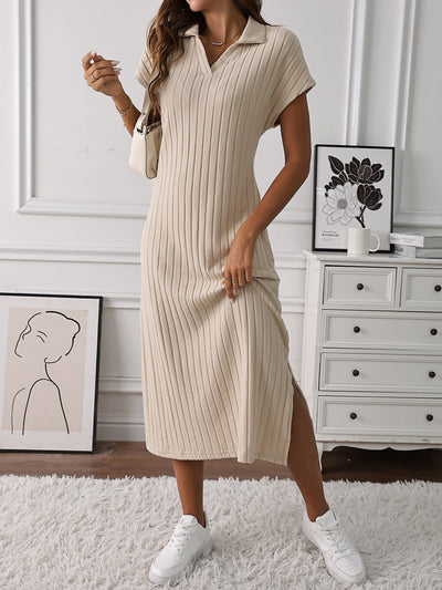 Damen Midikleid mit V-Ausschnitt Elegant und Bequem