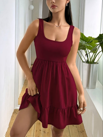 Stilvolles ärmelloses Kleid mit Rüschen für Damen