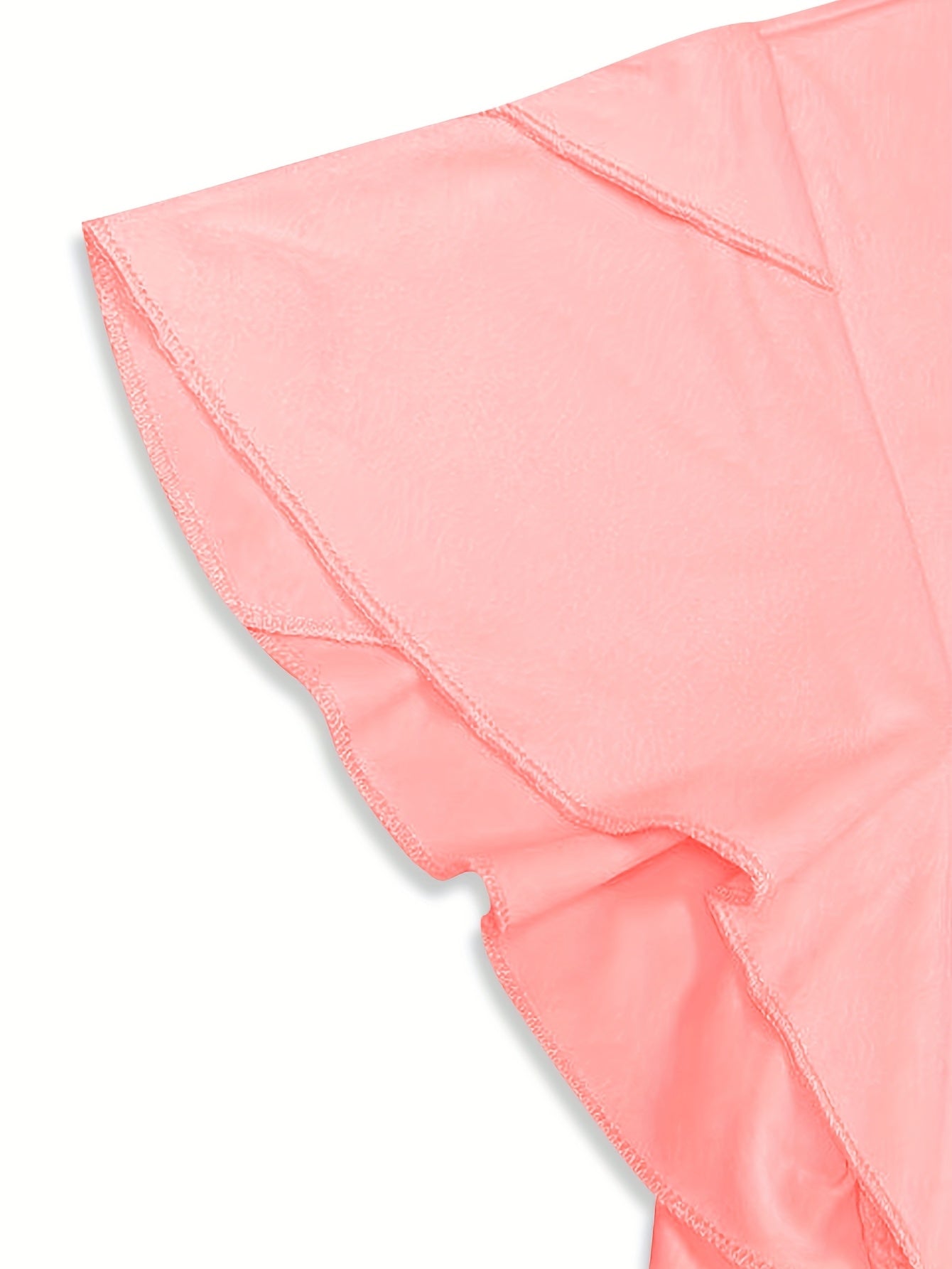 Rosa Damenkleid mit Rüschen, Kurzarm – Lässig für den Sommer