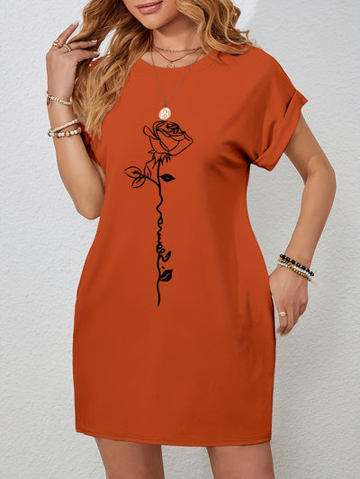 Kleid mit Blumenprint und Rundhalsausschnitt – Ideal für Frühling und Sommer