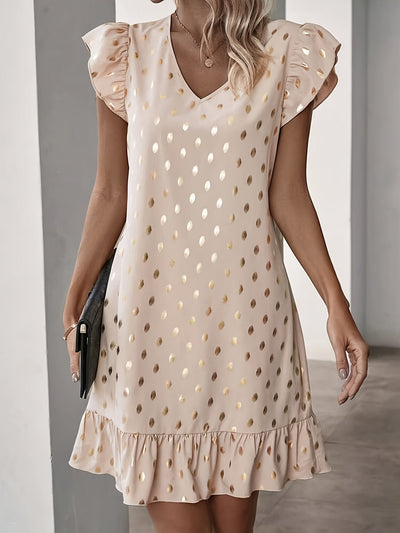 Schimmerndes Print- und Rüschenkleid Elegant für den Sommer