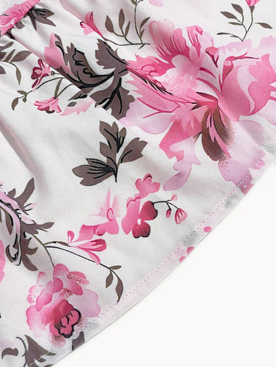 Trägerloses Blumenkleid - Luftiger rosa Sommerlook