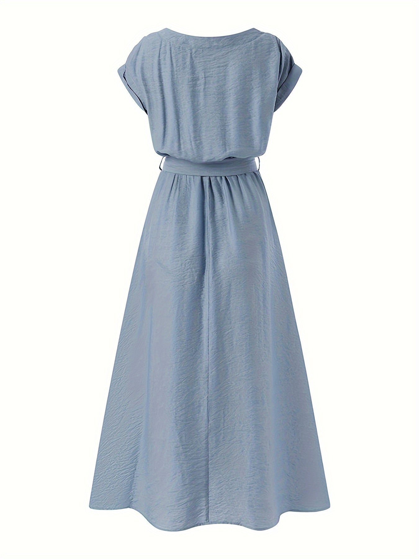 Damen Oversize Kleid mit Rundhalsausschnitt - Sommer Einfarbig