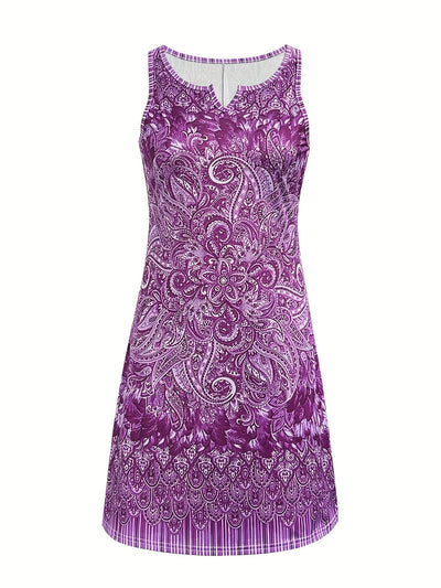 Edles Paisleykleid mit V-Ausschnitt - leichtes Sommerkleid