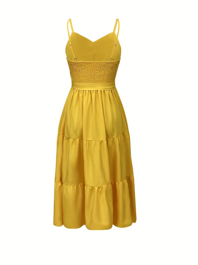 Elegantes Gelbes Sommer Maxikleid für Frauen