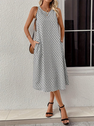 Kleid mit Tasche und Allover-Muster – Ideal für Frühling und Sommer