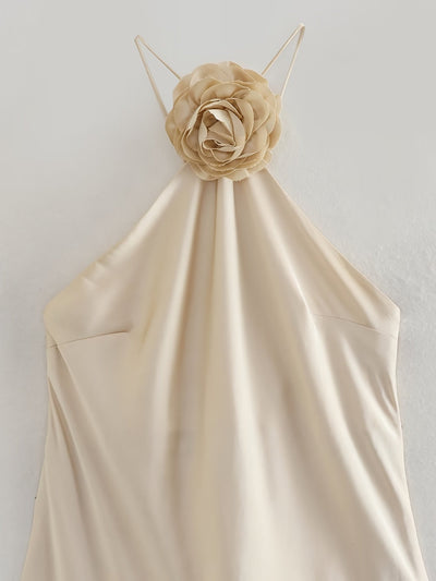 Neu Sommerkleid mit Stickerei und Krawatte - einfarbig