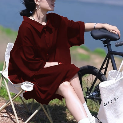 Kurzärmeliges Damen-T-Shirt-Kleid für den Sommer - lockere Passform und modischer Komfort