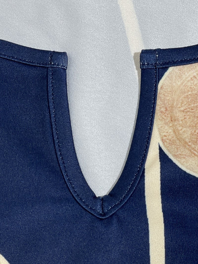 Ärmelloses Marineblaues Sommerkleid mit V-Ausschnitt und Polka Dots – Lässig für den Alltag