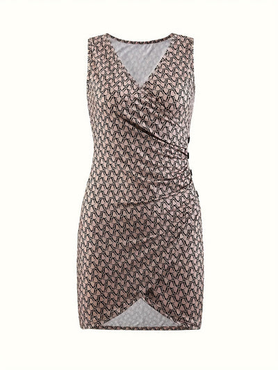 Elegantes Bodycon-Kleid mit geometrischem Muster