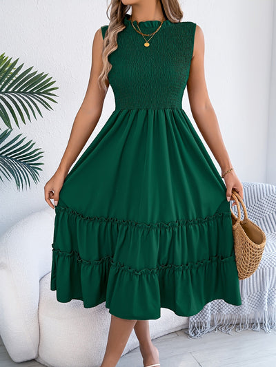 Ärmelloses Maxikleid mit Rüschen - Leichtigkeit und Stil für den Sommer