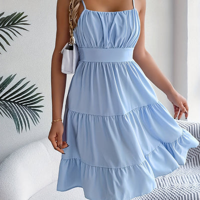 Lässiges, elegantes Trägerkleid mit Spitzenbesatz