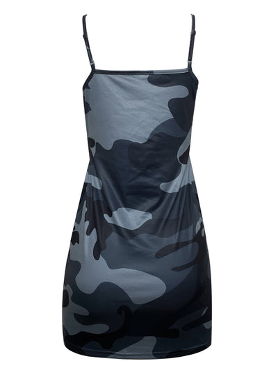 Elegantes Damen-Bodycon-Kleid mit Camouflage-Muster