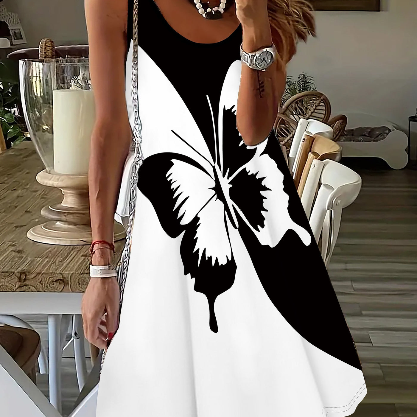 Damen Sommerkleid mit Blumenmuster - Bodycon