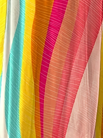Elegantes Damenkleid in tropischem Muster - A-Linien-Schnitt