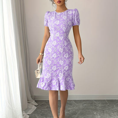 Sommerkleid mit Blumenmuster Elegantes leichtes Freizeitkleid