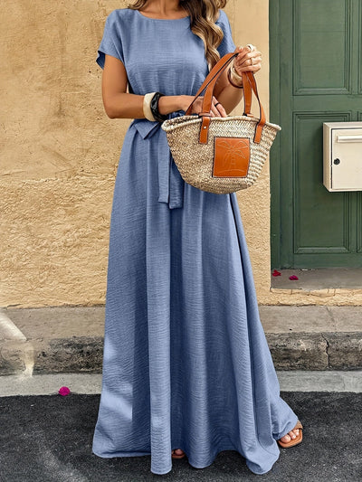 Langes Sommerkleid im A-Linien-Stil mit Plissee