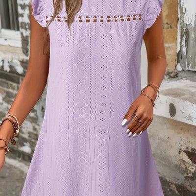 Sommerliches durchbrochenes Kleid mit Rüsche Holiday Style