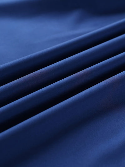 Elegantes A-Linien-Kleid mit Gürtel für den Alltag, Blau, Polyester