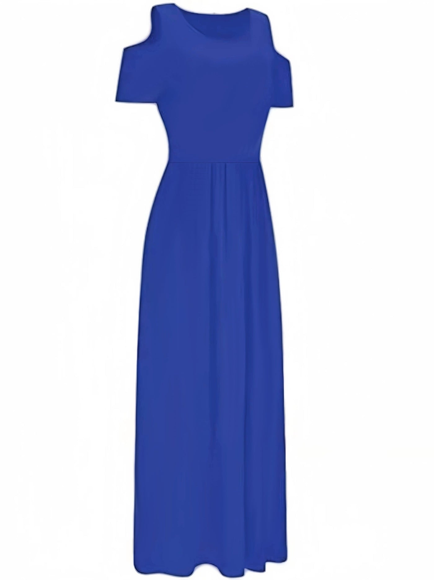 Stylisches Sommer Maxikleid mit offenen Schultern - ärmellos, Rundhalsausschnitt