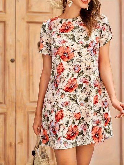 Sommerkleid mit kurzen Ärmeln – Mehrfarbig
