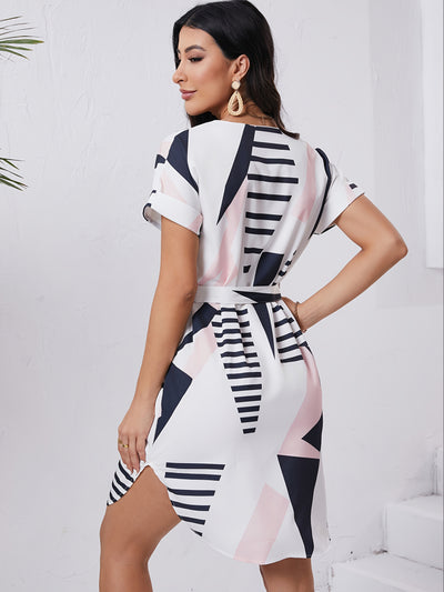 Elegantes geometrisch gemustertes Kleid für Frauen
