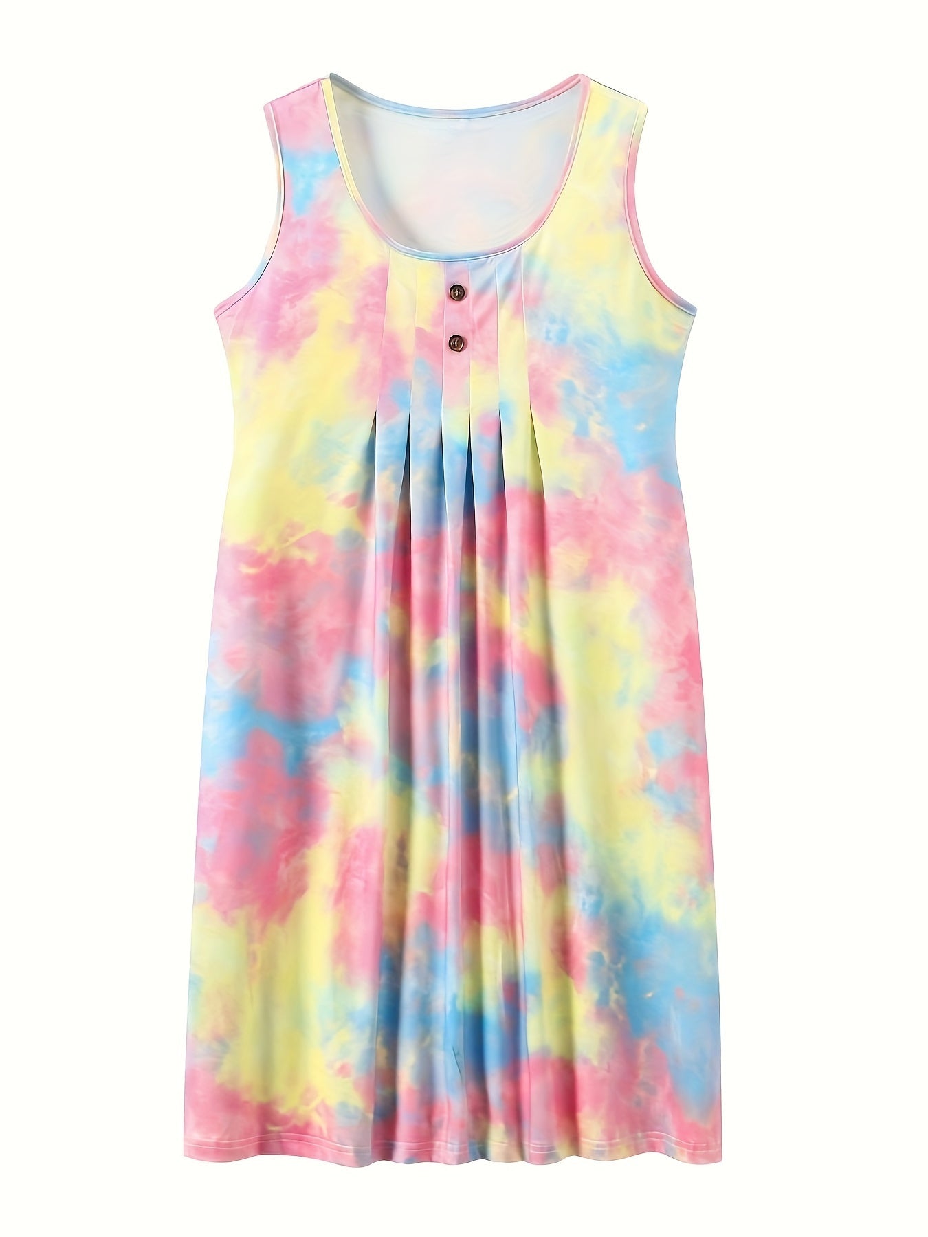 Elegantes ärmelloses Plissee-Kleid im floralen Stil für den Sommer
