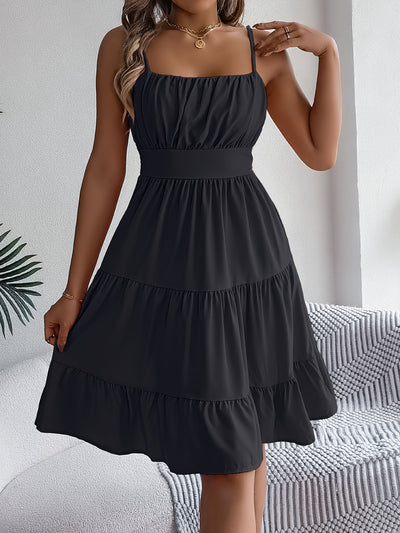 Lässiges, elegantes Trägerkleid mit Spitzenbesatz