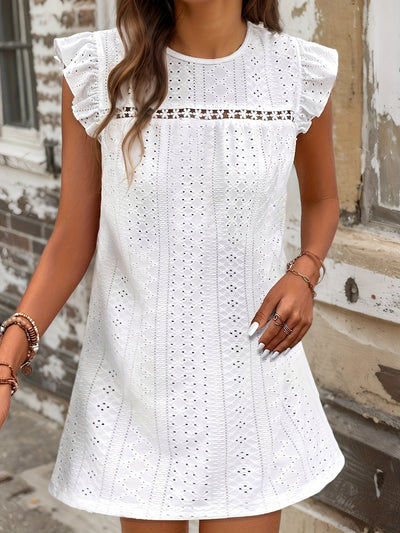Sommerliches durchbrochenes Kleid mit Rüsche Holiday Style