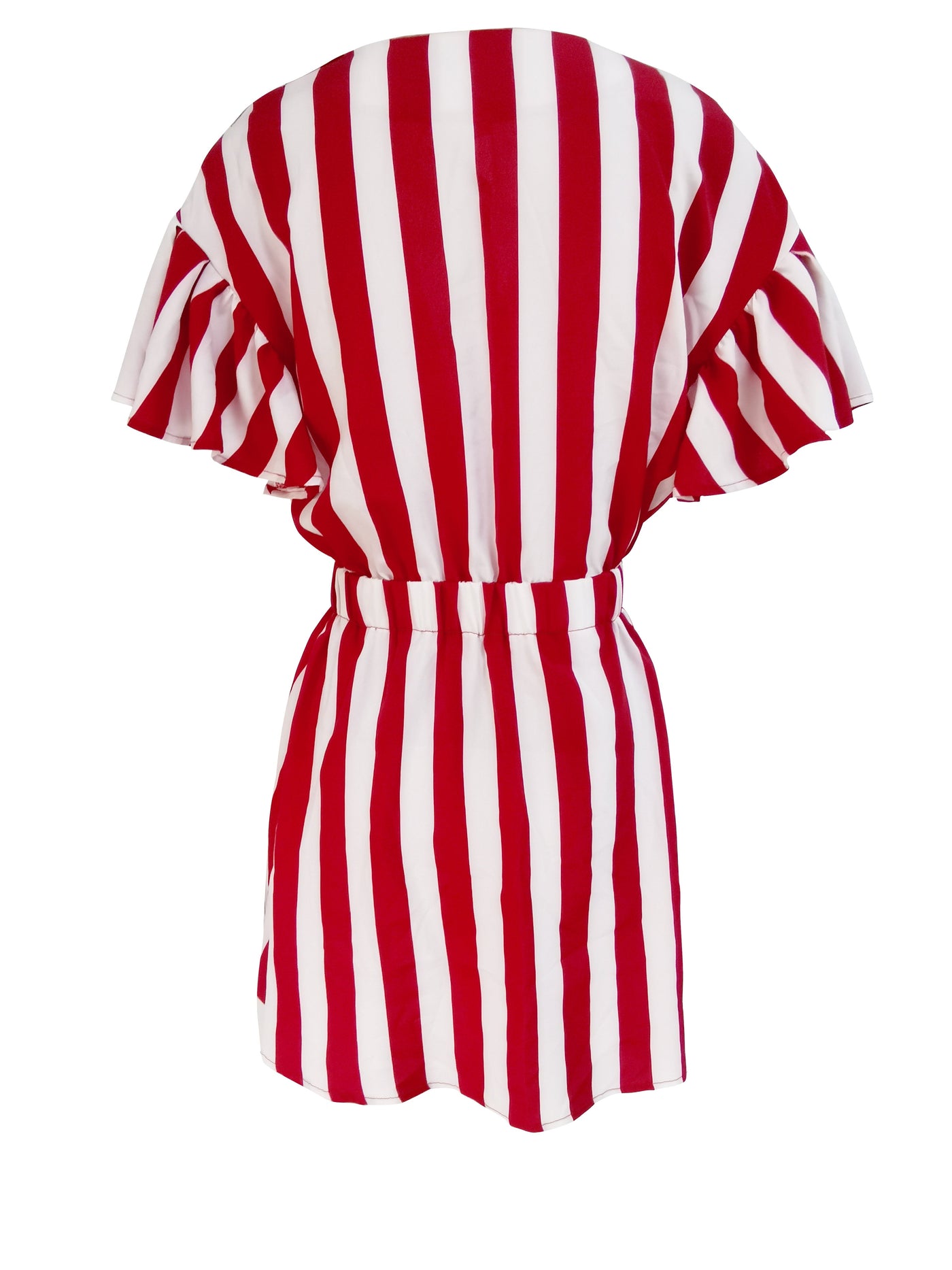 Elegantes kurzärmeliges Kleid mit geripptem Taillenband