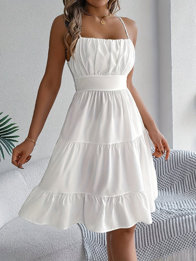 Lässiges, elegantes Trägerkleid mit Spitzenbesatz