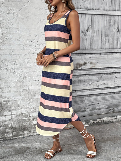 Ärmelloses Gestreiftes Sommerkleid Locker und Bequem