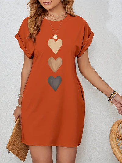 Everyday Damenkleid mit Herzmotiv und Fledermausärmeln
